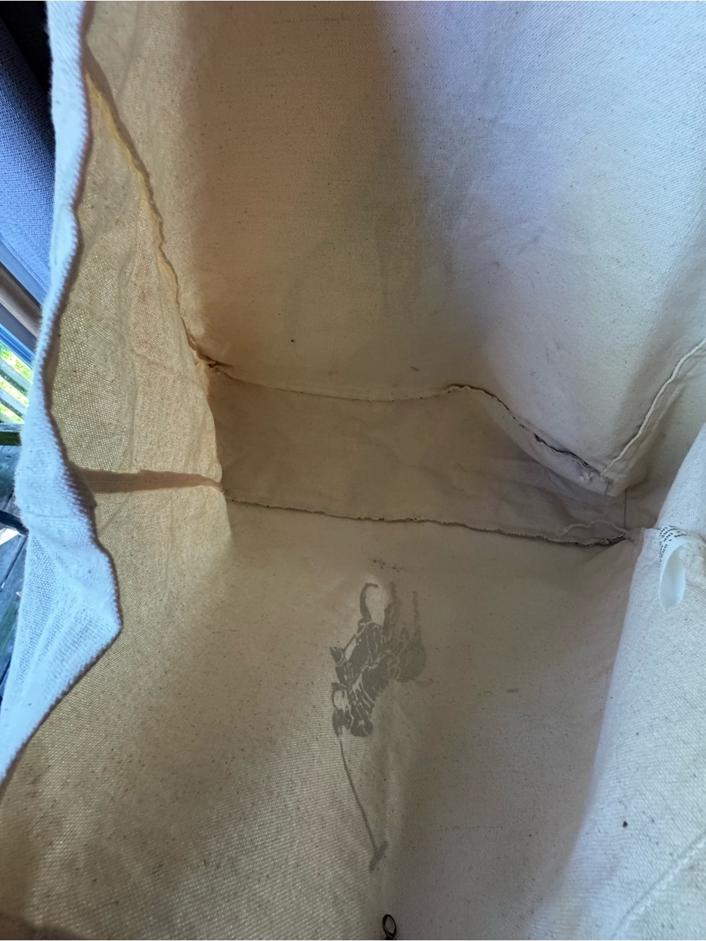 Ralph Lauren Cream & Green Organic Cotton Canvas Tote Bag - Picture 6 of 7